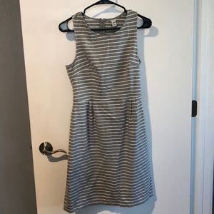 Gray & White Striped Skater Dress